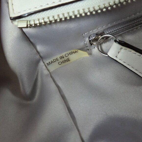 Coach Purse White Gray Mixed Exotic Leather Snakeskin Taylor Satchel F23303 - Picture 16 of 16